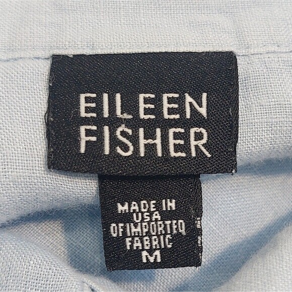 Eileen Fisher Oversized Linen Button Up Shirt Women's Medium Vintage Made in USA - Picture 5 of 8